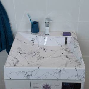 Раковина Stella Polar Турин SP-00000856 с кронштейнами 60 см, под белый мрамор