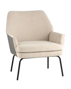 Кресло Stool Group Харви QH-8312K 263-10+b XC309-8 бежевая рогожка, с серой экокожей