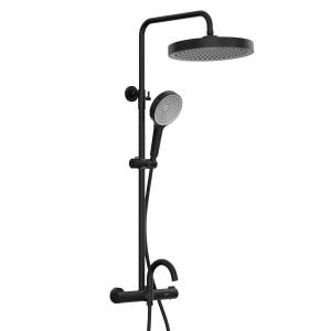 Душевая стойка Elghansa Radiant 6747157-2X-Black с термостатом, черная
