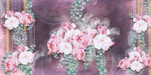 3D Фотообои Artegrafico «Орнамент с цветами фуксия» EK-009 канвас