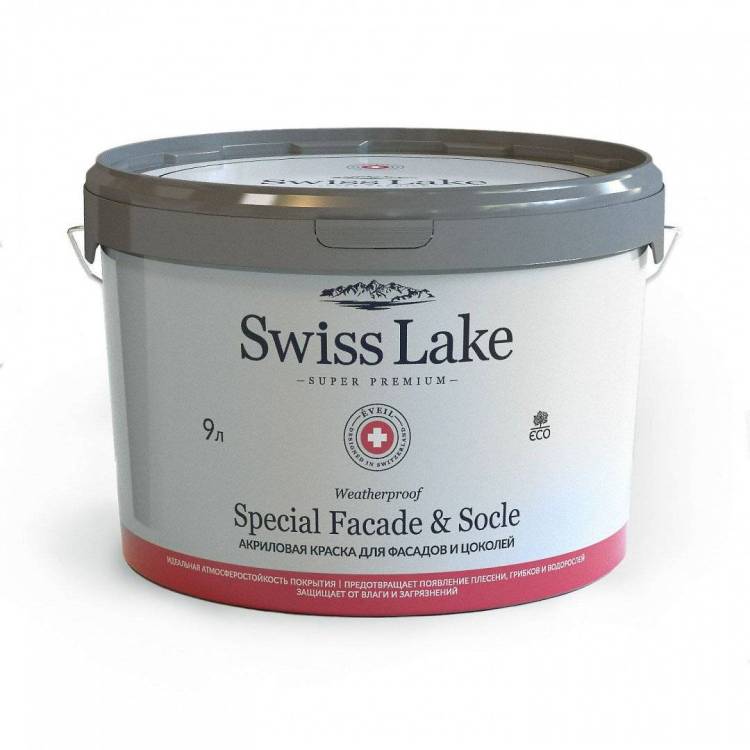 Краска Swiss Lake Special Facade & Socle Водная глубокоматовая, база А (9л)