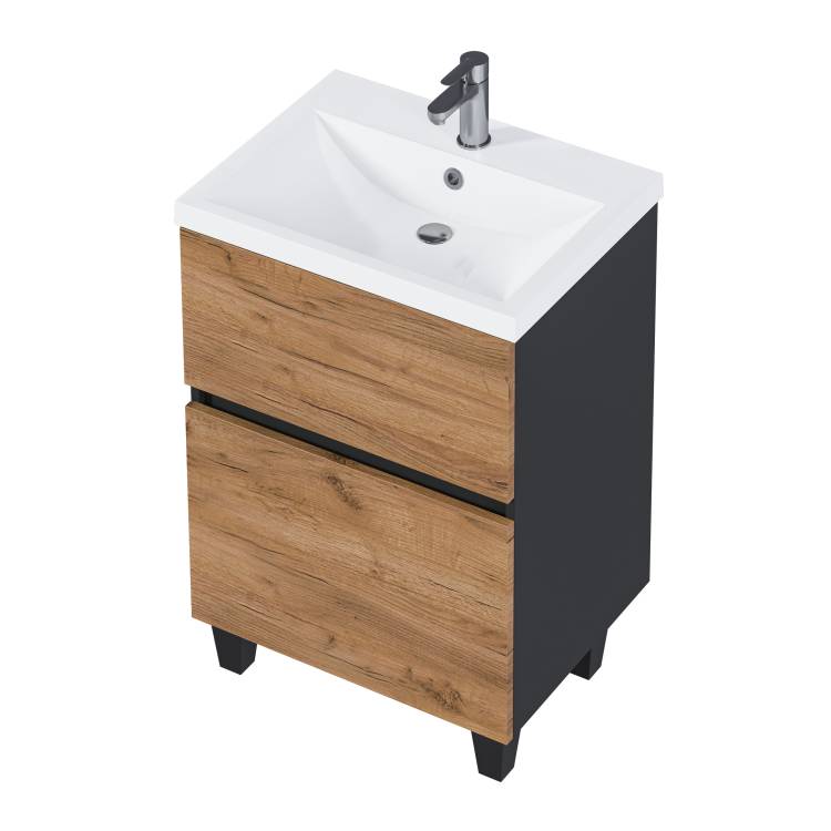 Тумба под раковину 1MarKa Aris Ц0000035781 антрацит, дуб крафт золотой, 69x44x87