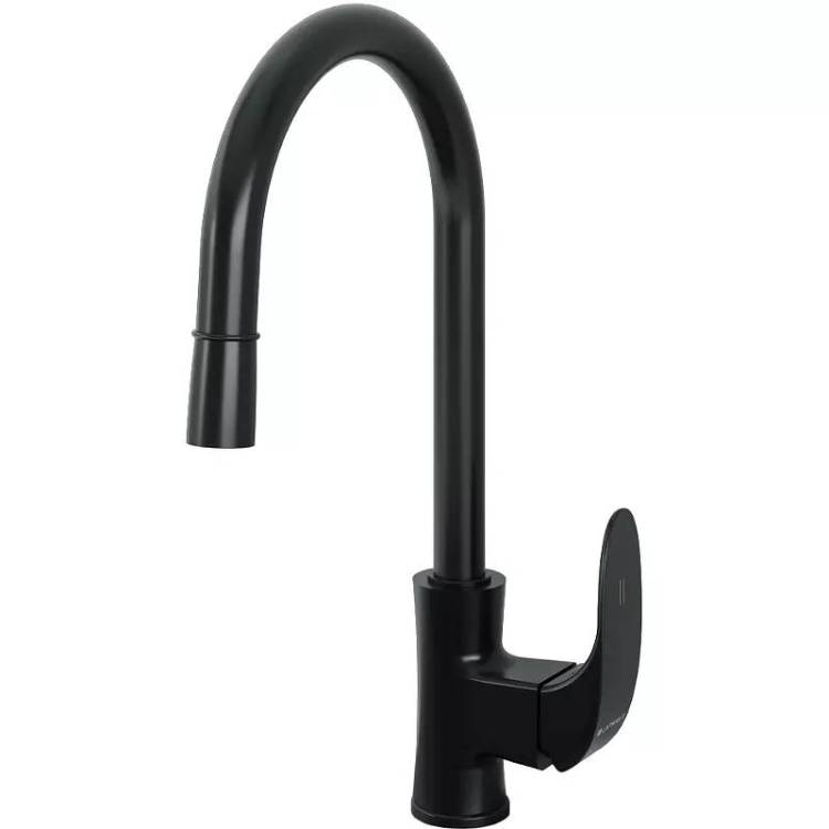 Смеситель для кухни Laparet Lisera N2042429LPT с выдвижным изливом, черный
