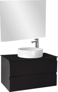 Мебель для ванной Jacob Delafon Madeleine 80 черная матовая с подсветкой