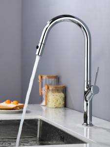 Смеситель для кухни AQUAme Cucina AQM9905CR с выдвижным изливом, хром