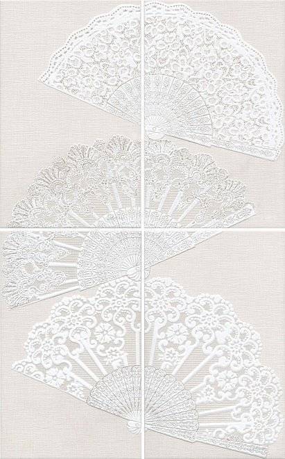 Панно Kerama Marazzi Мерлетто HGD/A204/4x/6322 Кружево (4 части 25x40) 80x50