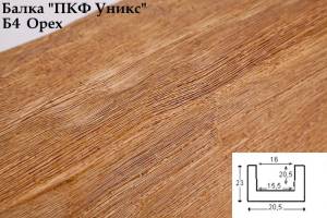 Балка декоративная Уникс Классика Б4 Орех 200x20.5x23