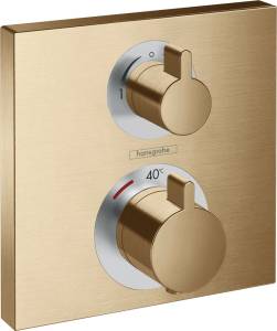 Термостатический смеситель Hansgrohe Ecostat Square 15714140 для душа, шлифованная бронза