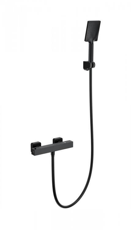 Смеситель для душа Wonzon & Woghand WW-B2062-A-MB с термостатом, черный матовый