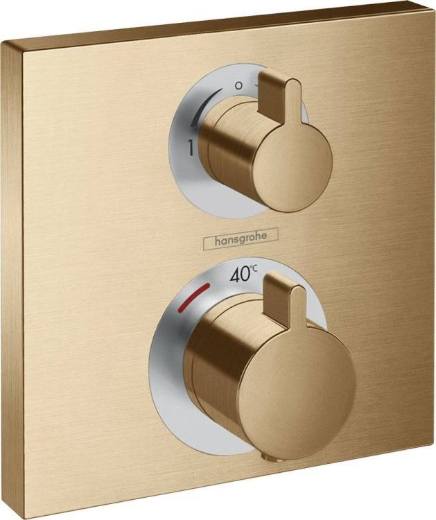 Термостатический смеситель Hansgrohe Ecostat Square 15714140 для душа, шлифованная бронза