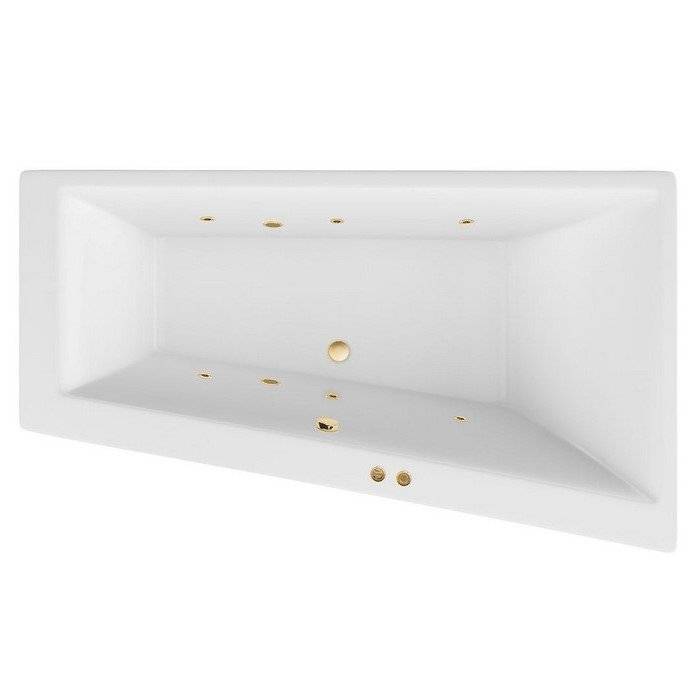 Акриловая ванна Excellent Sfera Slim 170x100 (правая) "SOFT" (золото)