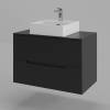 Тумба с раковиной Orange Line Li-80TubMDF+B04-405W черная матовая, 80.5 см фото 3