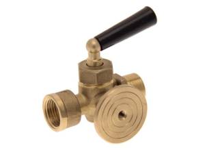 Кран шаровой FAR 1/2 НР-ВР с фланцем д/манометра