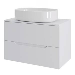 Тумба с раковиной Orange Line Li-70TuwMDF+B08-600W белый матовый, 70 см