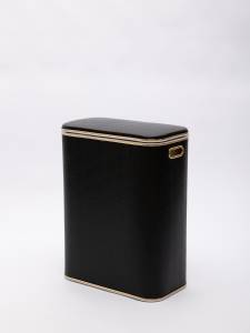 Корзина для белья Geralis KHBG-B черная, кант золото, стандартная