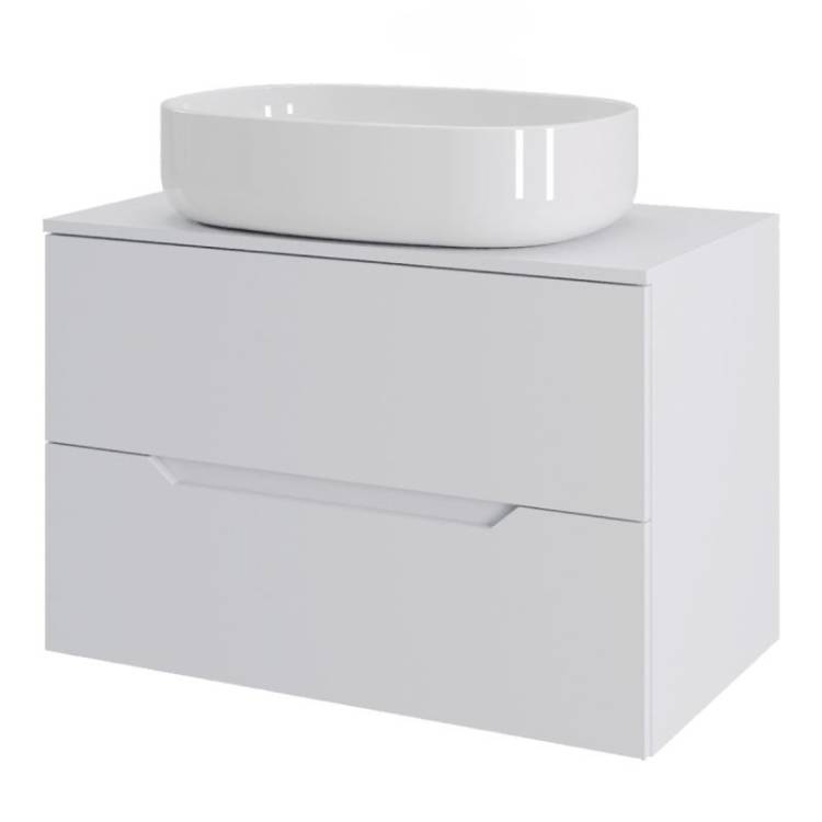 Тумба с раковиной Orange Line Li-70TuwMDF+B08-600W белый матовый, 70 см