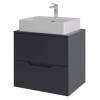 Тумба с раковиной Orange Line Li-60TugMDF+B04-500W графит матовый, 60 см