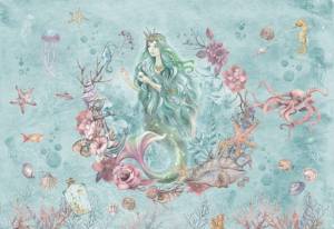 3D Фотообои Artegrafico «Русалочка в подводном царстве» KID-093 канвас