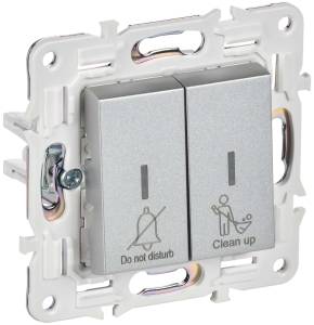 Выключатель 2-клавишный IEK Skandy SK-V20-2-10-K23 серебряный