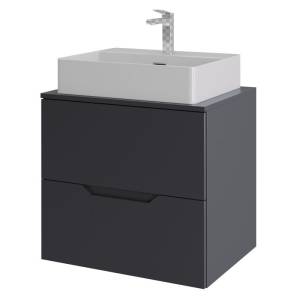 Тумба с раковиной Orange Line Li-60TugMDF+B04-500W графит матовый, 60 см