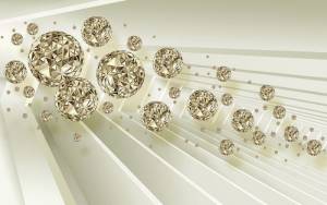 3D Фотообои Artegrafico «Золотистая абстракция со сферами» ABS-062 канвас