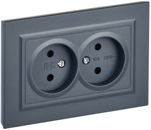 Розетка 2-местная IEK Brite BR-R20-10-K35-F маренго