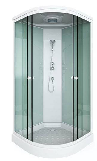 Душевая кабина Arcus Style S-30 80x80x215, фронтальные стекла - матовые фактурные, задние - белые матовые