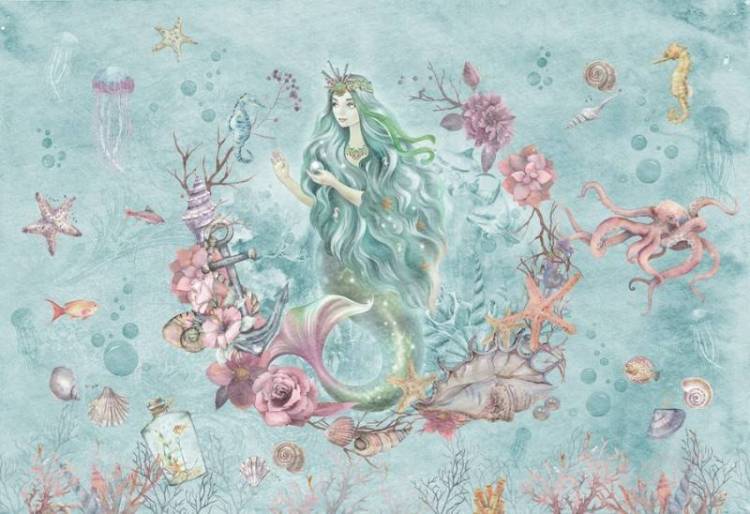 3D Фотообои Artegrafico «Русалочка в подводном царстве» KID-093 канвас