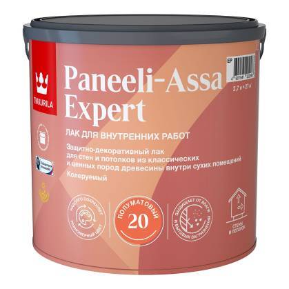 Лак интерьерный Tikkivala Paneeli Assa Expert EP полуматовый 2.7 л
