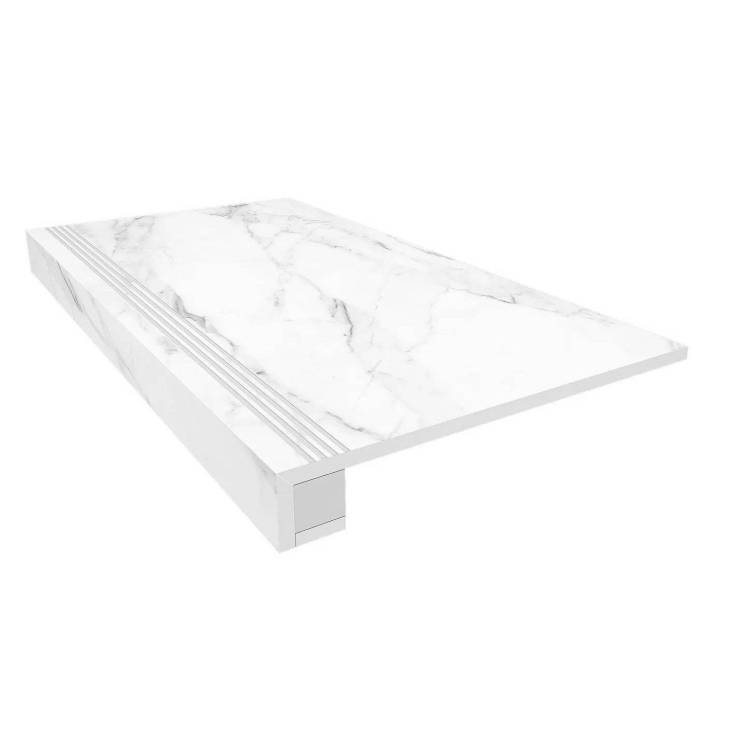 Ступень Ametis by Estima Supreme 39144 Set/Steptrade/SM01_NS/33x120/Riser/SM01_NS/14,5x120 неполированная с бортиком 33x120 + Подступенок 14.5x120