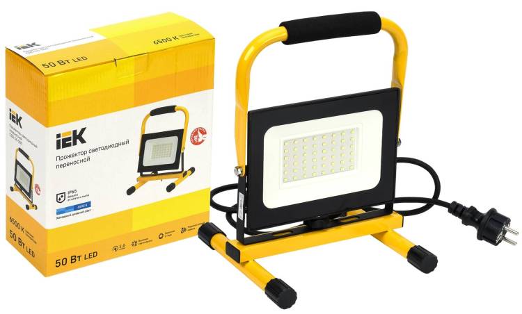 Прожектор светодиодный переносной IEK СДО 06-50П LPDO603-050-65-K02