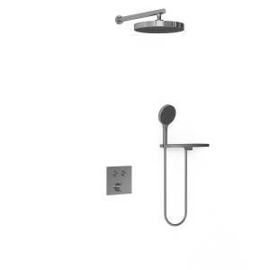 Душевой комплект Vincea Inspire VSFW-4I212RGM встраиваемый, двухрежимный, вороненная сталь