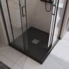 Поддон для душа BelBagno TRAY-MR-UNO-A-90-35-NERO-CR с сифоном и декоративной накладкой хром, черный матовый, 90x90 фото 3