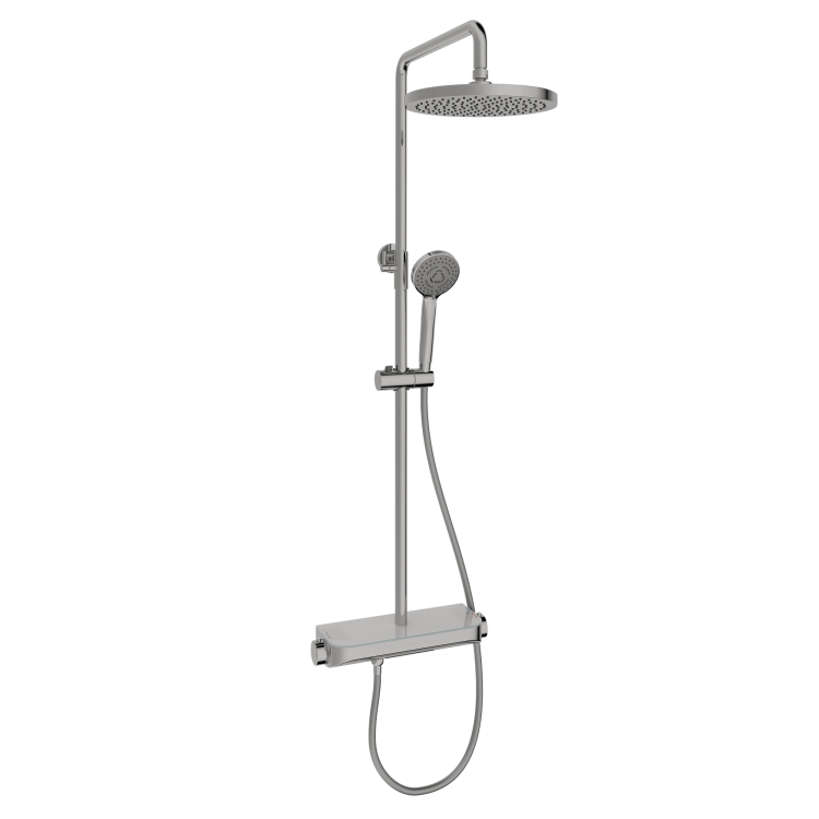 Душевая стойка Sancos Teo SC11002CH c термостатом, 3 режима, хром