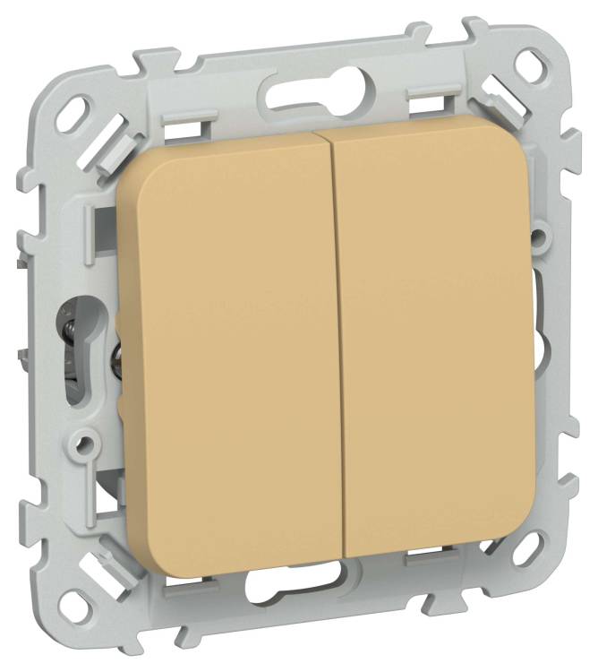 Выключатель 2-клавишный проходной IEK Flite FI-V28-0-10-1-K89 шамуа