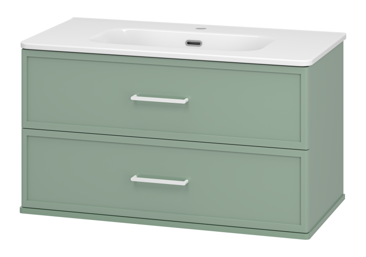 Тумба с раковиной Brevita Верде УТ000026839 зеленая, 90 см