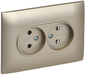 Розетка 2-местная IEK Skandy SK-R20-10-K37-F шампань