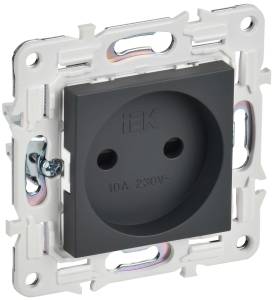 Розетка 1-местная с защитными шторками IEK Skandy SK-R13-10-K48 титан