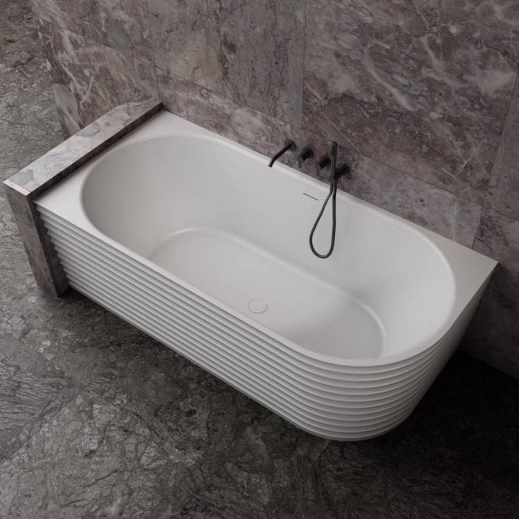 Ванна из искусственного камня Abber Stein AS9651 L 170x80 белая матовая