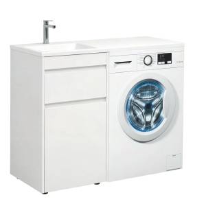Тумба с раковиной Aquanet Токио 58 1 ящик, с бельевой корзиной
