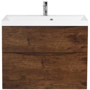 Тумба под раковину Belbagno Marino MARINO-700-2C-SO-RW-P 70x45x50 Rovere Moro подвесная с двумя выкатными ящиками