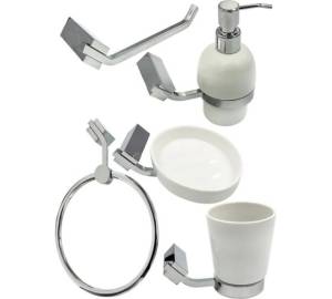 Набор аксессуаров для ванны Bath Plus Terra C-510-1 хром, белый