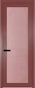 Межкомнатная дверь Profil Doors 1 AGP цвет профиля Красный антрацит, стекло безопасное 6 мм кризет розовый 800x2000