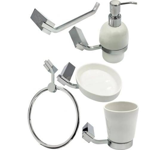 Набор аксессуаров для ванны Bath Plus Terra C-510-1 хром, белый