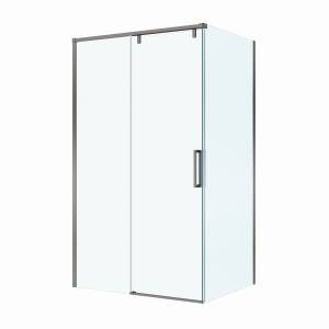 Душевой уголок BelBagno SOFT_CLOSE-1-AH-1-110/90-C-GM профиль оружейная сталь, стекло прозрачное, 110x90x200