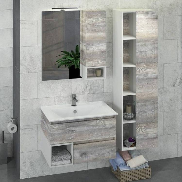 Мебель для ванной Comforty Турин-75М дуб бежевый