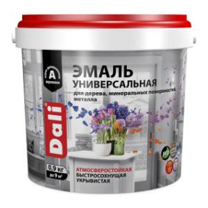 Эмаль универсальная акриловая атмосферостойкая Dali полуматовая база С 0.9 кг