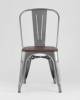 Набор из 6 стульев Stool Group Tolix YD-H440B-W YG-15 X6 серебристый матовый, темное дерево фото 11