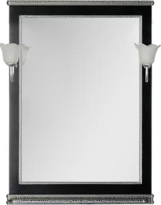 Зеркало Aquanet Валенса 70 черный краколет, серебро, с полкой