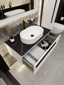 Тумба с раковиной La Fenice Elba Bianco NFNC-01-ELB-B-100-3-M-GB белая матовая, 100 см